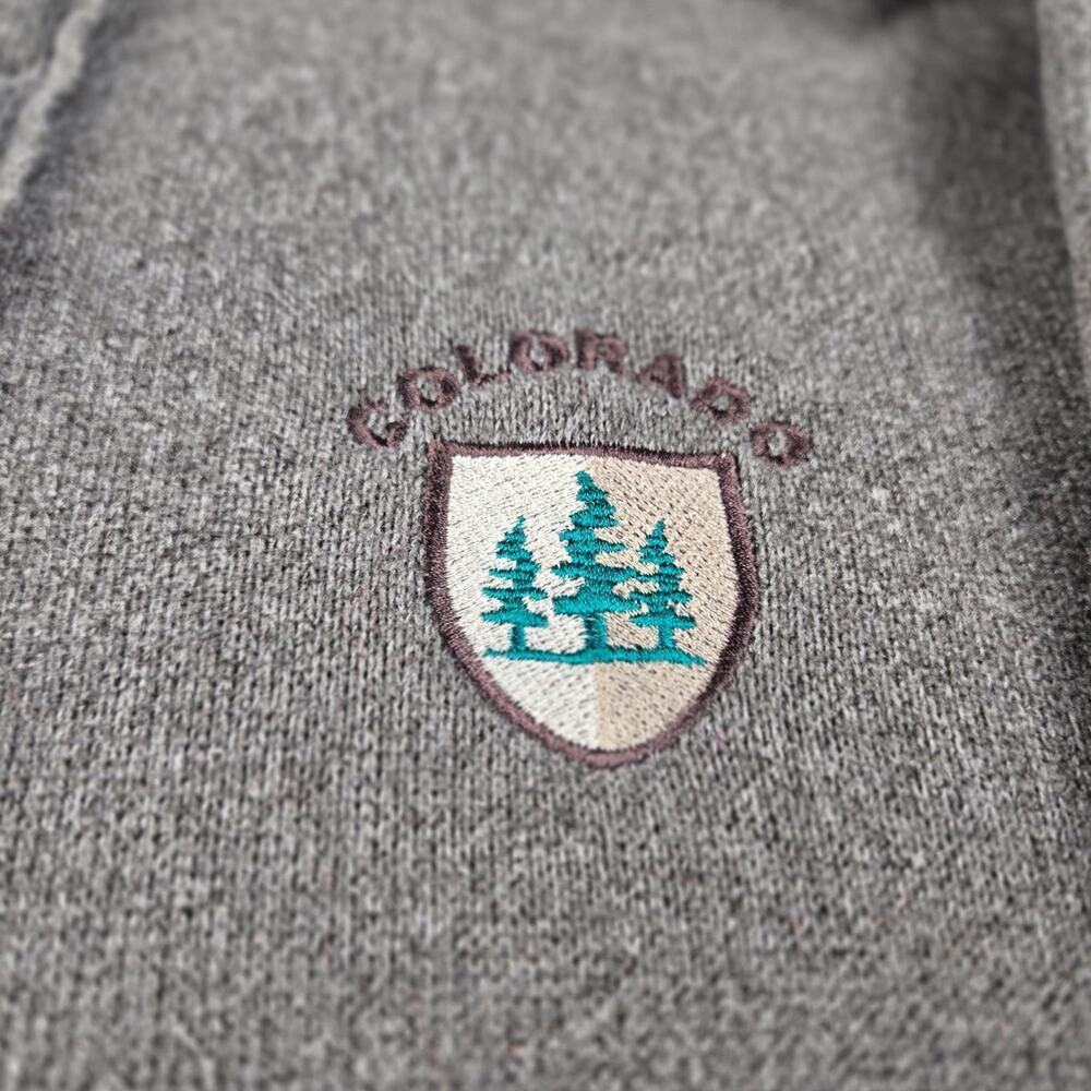Vintage Colorado Graphic Quarter Button Fleece Pullover GraySize: XL